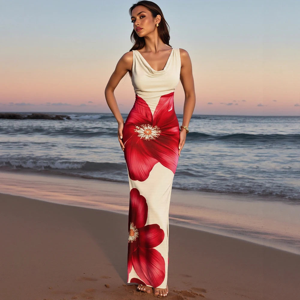 French Sexy Floral Bodycon Dress